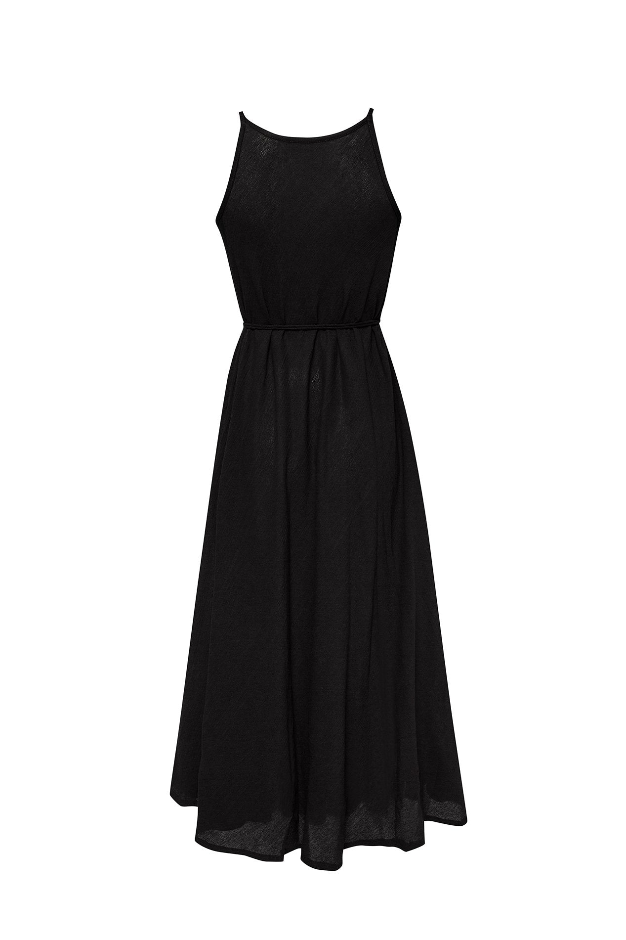 Robe Longue Noire CALLIE – 100% Coton, Style Bohème Chic | MODALUNA