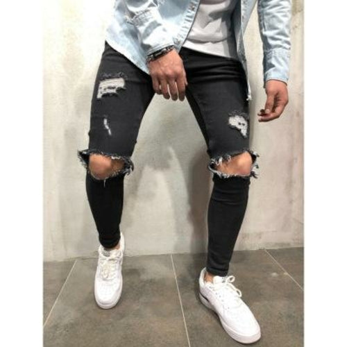 2025 new fashion Men Jeans Stretch Destroyed Ripped Design Fashion