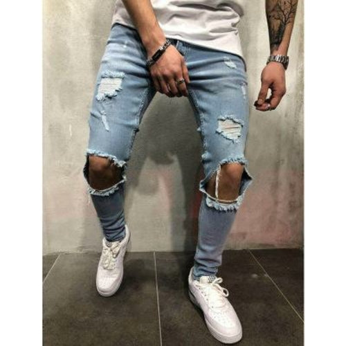 2025 new fashion Men Jeans Stretch Destroyed Ripped Design Fashion