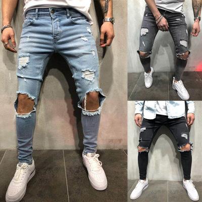 2025 new fashion Men Jeans Stretch Destroyed Ripped Design Fashion
